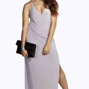 Boohoo Plus Slinky Maxi Dress with Slit